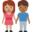 woman and man holding hands, medium skin tone, medium-dark skin tone